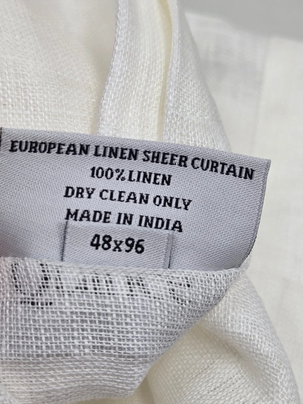 QUINCE Set Of 2 48x96 European Linen Sheer Curtains White 0091
